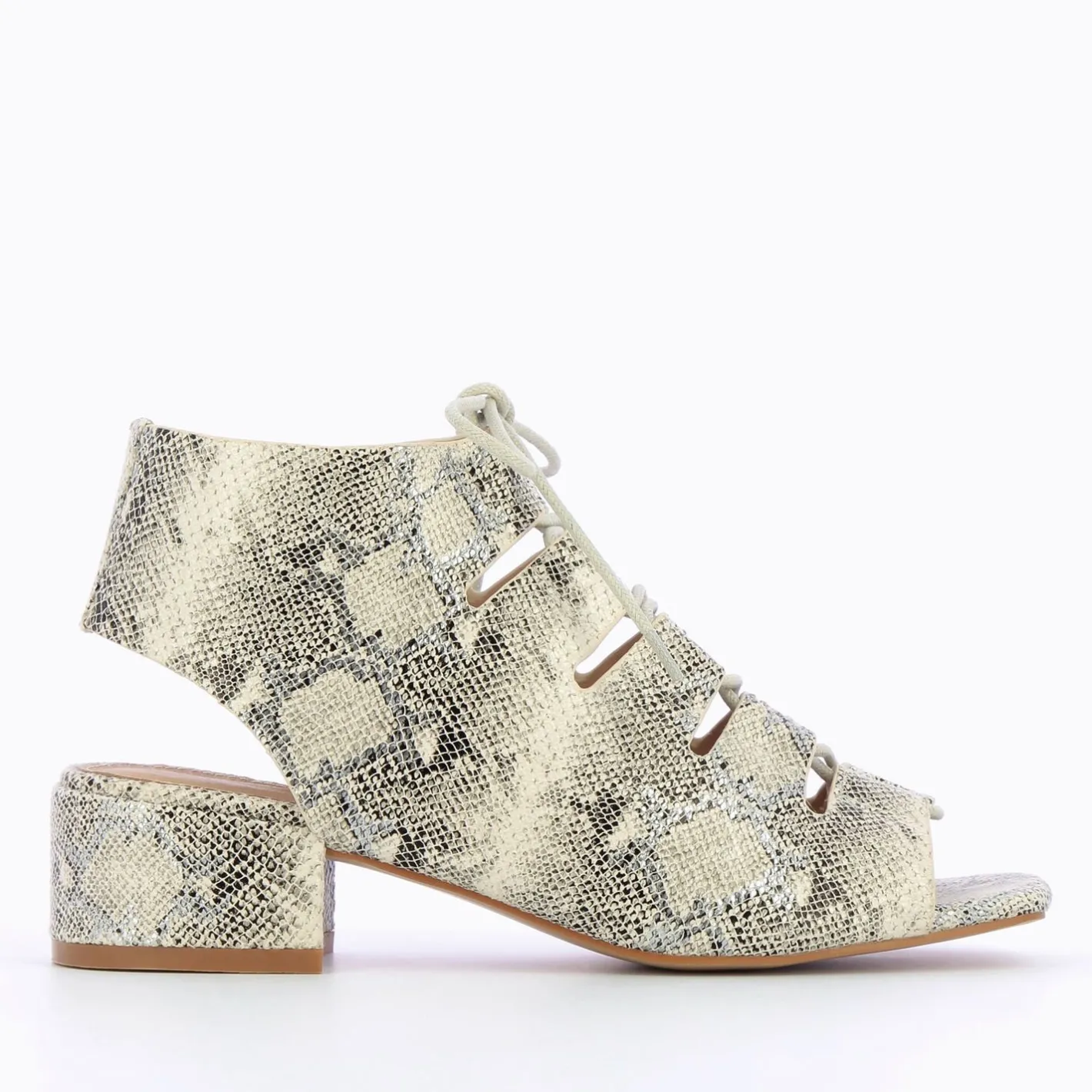 Vanessa Wu Sandales A Lacets Albane Imprime Serpent Outlet