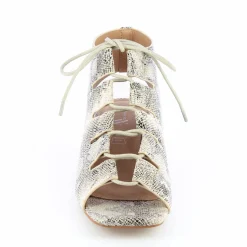 Vanessa Wu Sandales A Lacets Albane Imprime Serpent Outlet