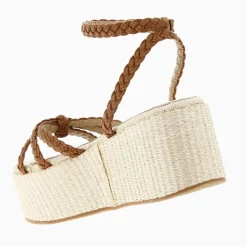 Vanessa Wu Sandales A Plateforme Et Brides Tressees Catalina Camel Clearance