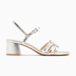 Vanessa Wu Sandales A Talon Alexandra Multibrides Argent Outlet