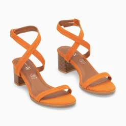 Vanessa Wu Sandales A Talon Bella Orange A Doubles Brides