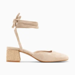 Vanessa Wu Sandales A Talon Inna Beiges A Lacets Outlet