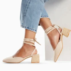 Vanessa Wu Sandales A Talon Inna Beiges A Lacets Outlet