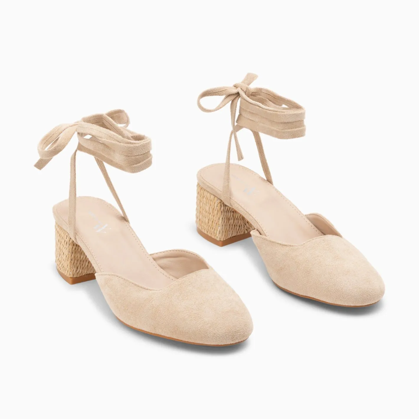 Vanessa Wu Sandales A Talon Inna Beiges A Lacets Outlet
