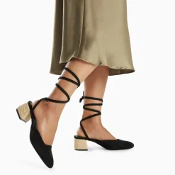 Vanessa Wu Sandales A Talon Inna Noires A Lacets Outlet