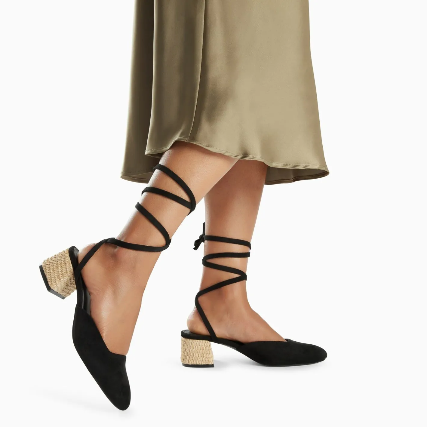 Vanessa Wu Sandales A Talon Inna Noires A Lacets Outlet