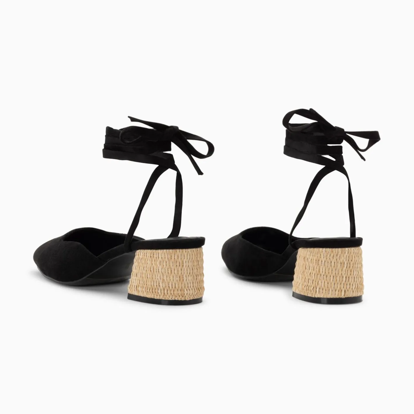 Vanessa Wu Sandales A Talon Inna Noires A Lacets Outlet