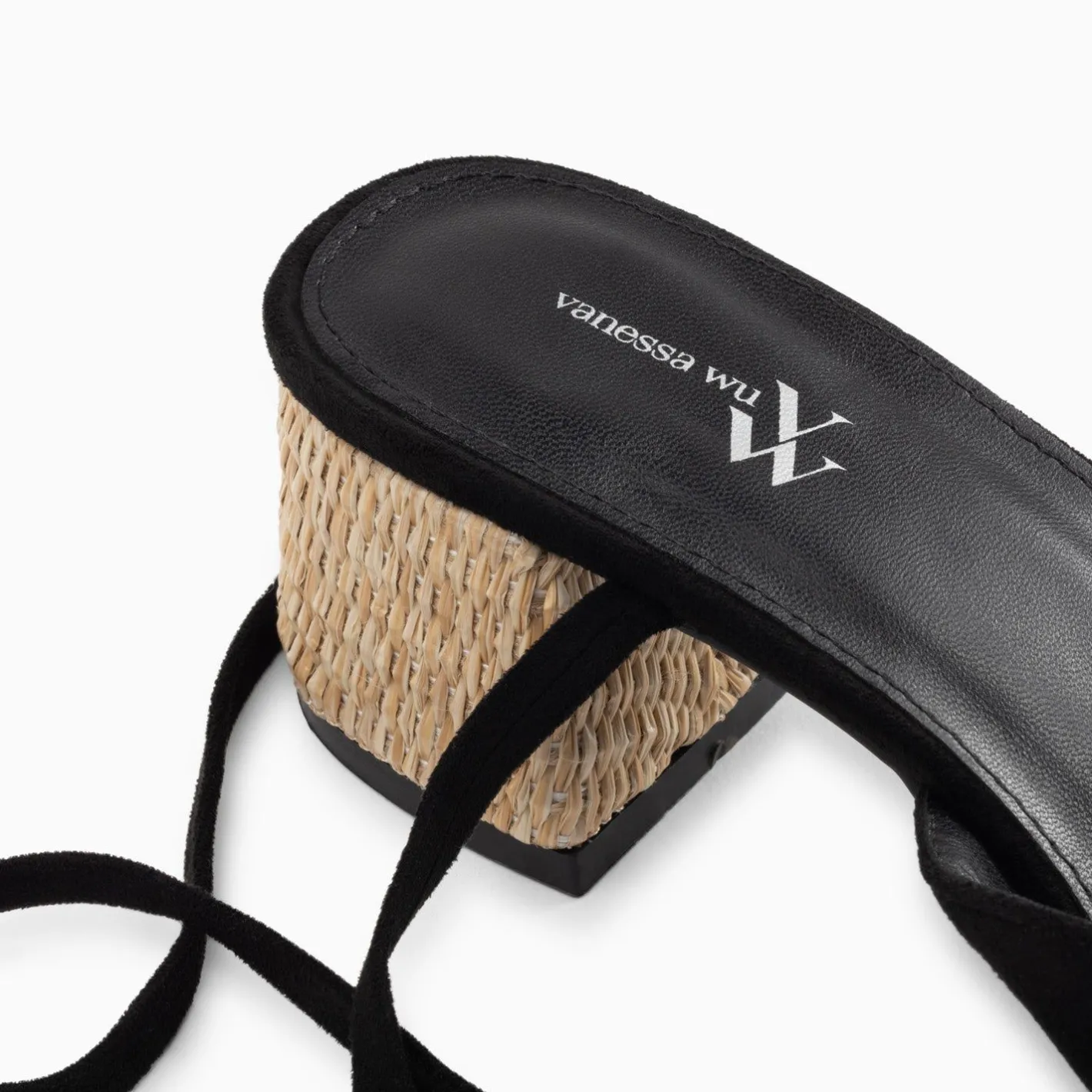 Vanessa Wu Sandales A Talon Inna Noires A Lacets Outlet