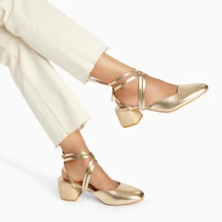 Vanessa Wu Sandales A Talon Inna Or A Lacets Discount