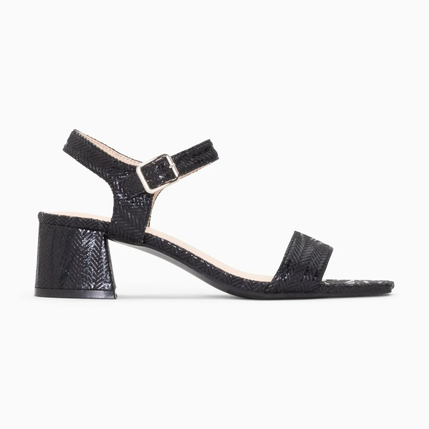 Vanessa Wu Sandales A Talon Jenna Noires En Tissu Jacquard Clearance