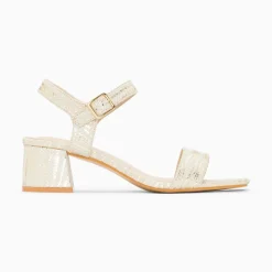 Vanessa Wu Sandales A Talon Jenna Or Imprime Zebre Discount