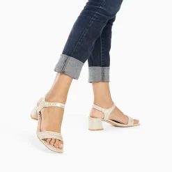 Vanessa Wu Sandales A Talon Jenna Or Imprime Zebre Discount
