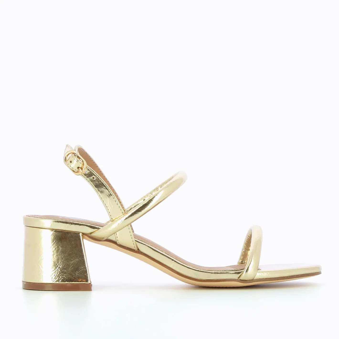 Vanessa Wu Sandales A Talon Minimalistes Cynthia Or