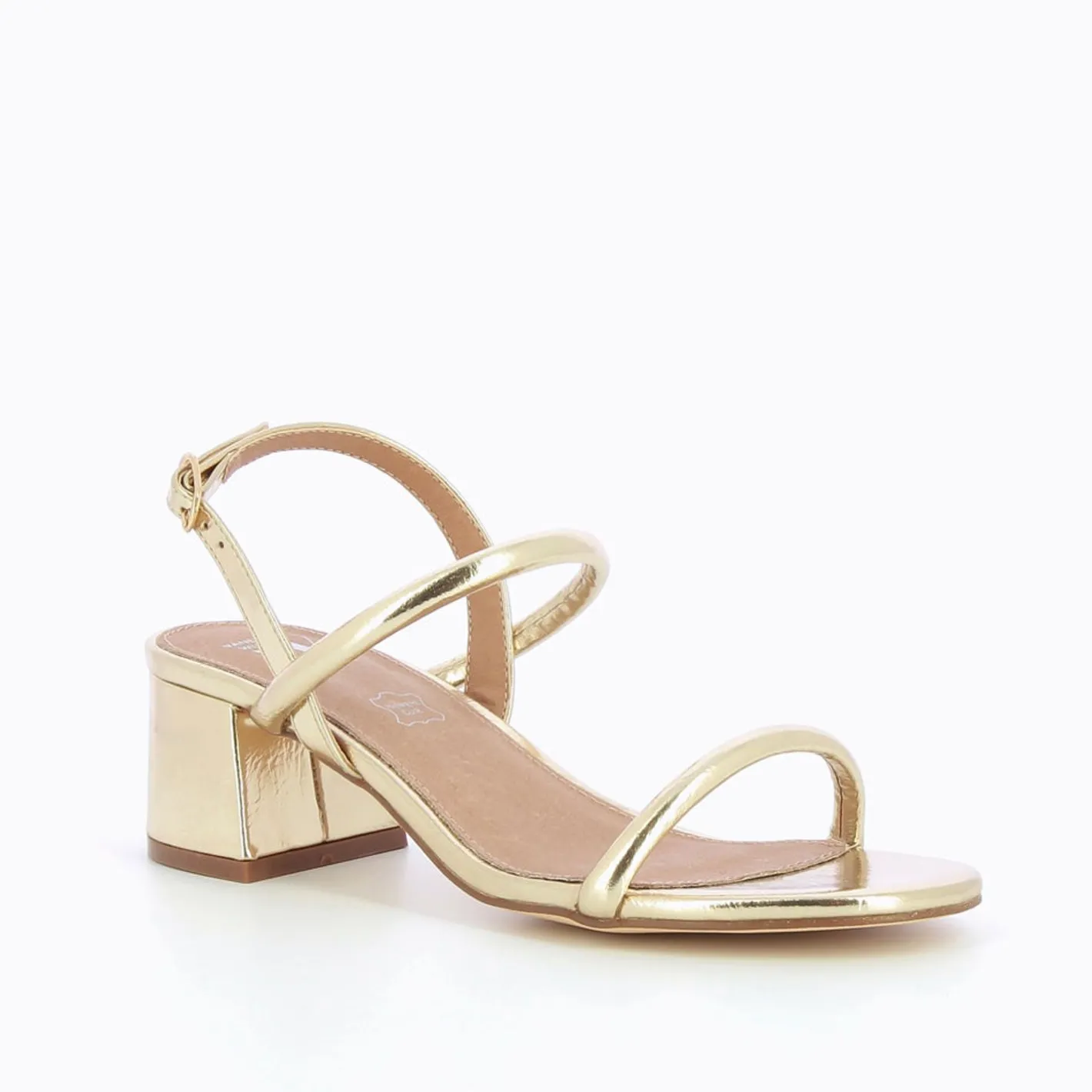 Vanessa Wu Sandales A Talon Minimalistes Cynthia Or
