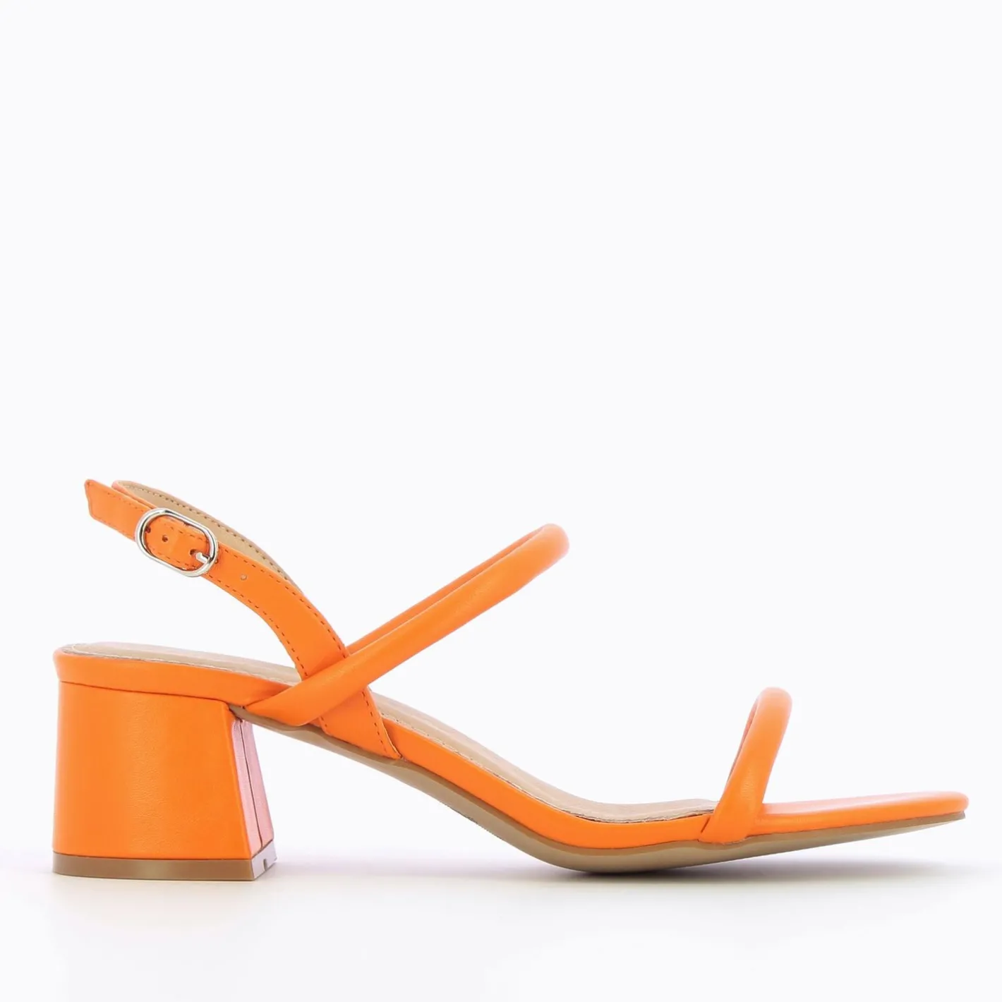 Vanessa Wu Sandales A Talon Minimalistes Oriane Orange New
