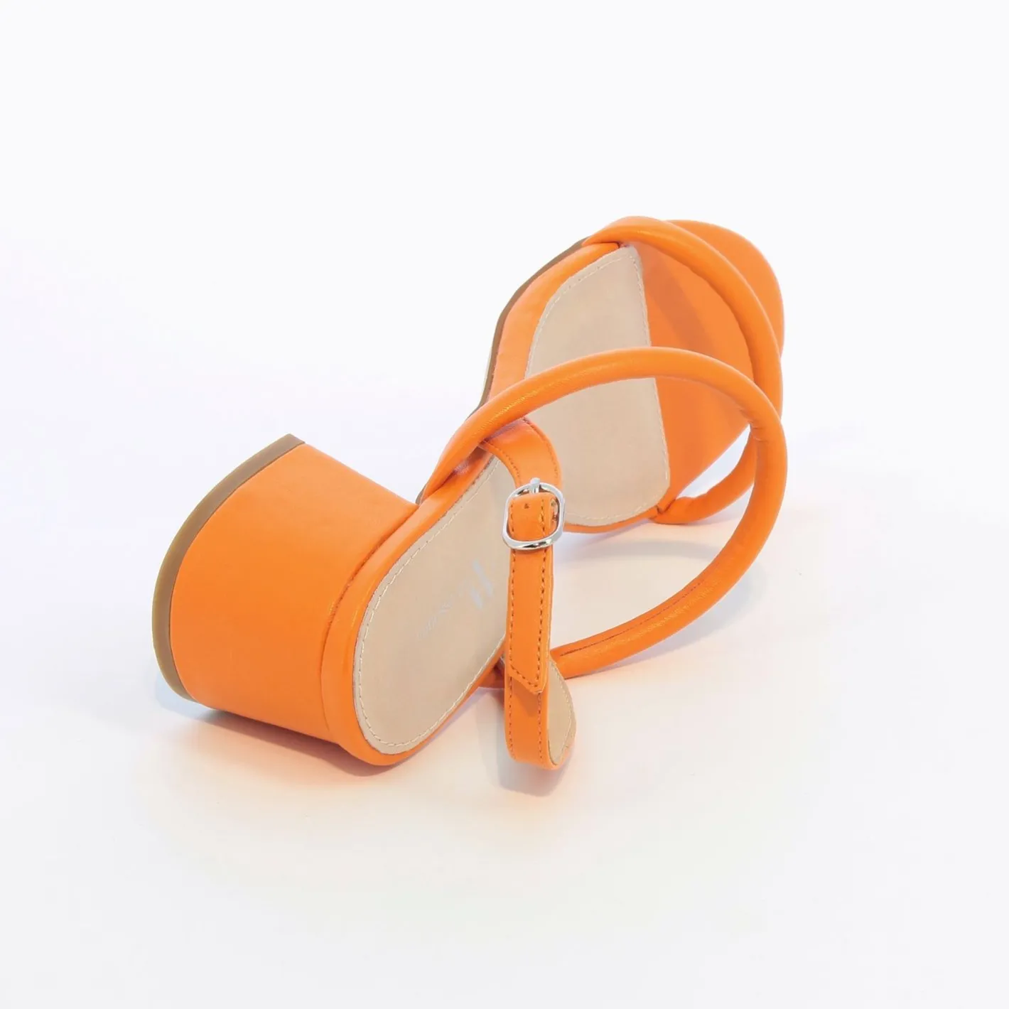 Vanessa Wu Sandales A Talon Minimalistes Oriane Orange New