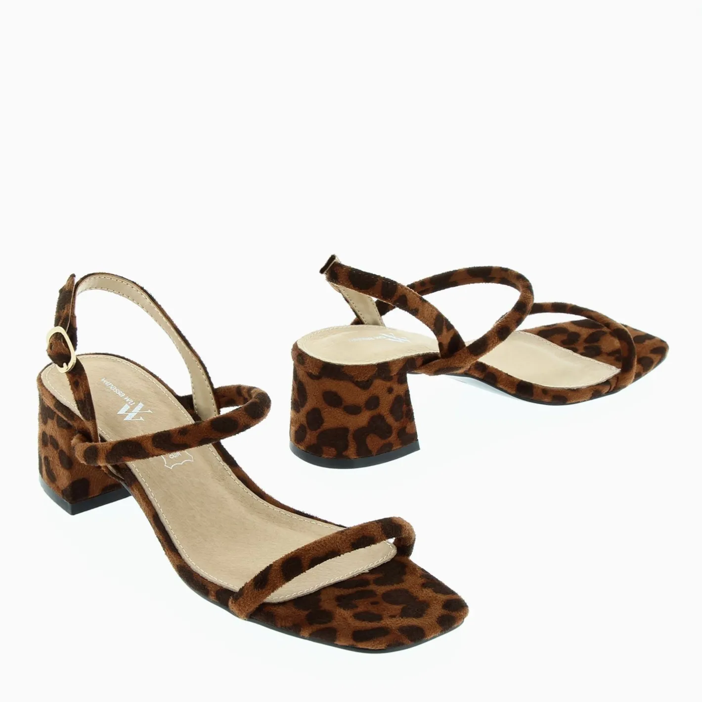 Vanessa Wu Sandales A Talon Minimalistes Romy Leopard Outlet