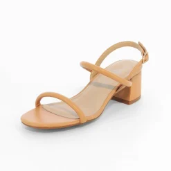 Vanessa Wu Sandales A Talon Minimalistes Oriane Caramel New