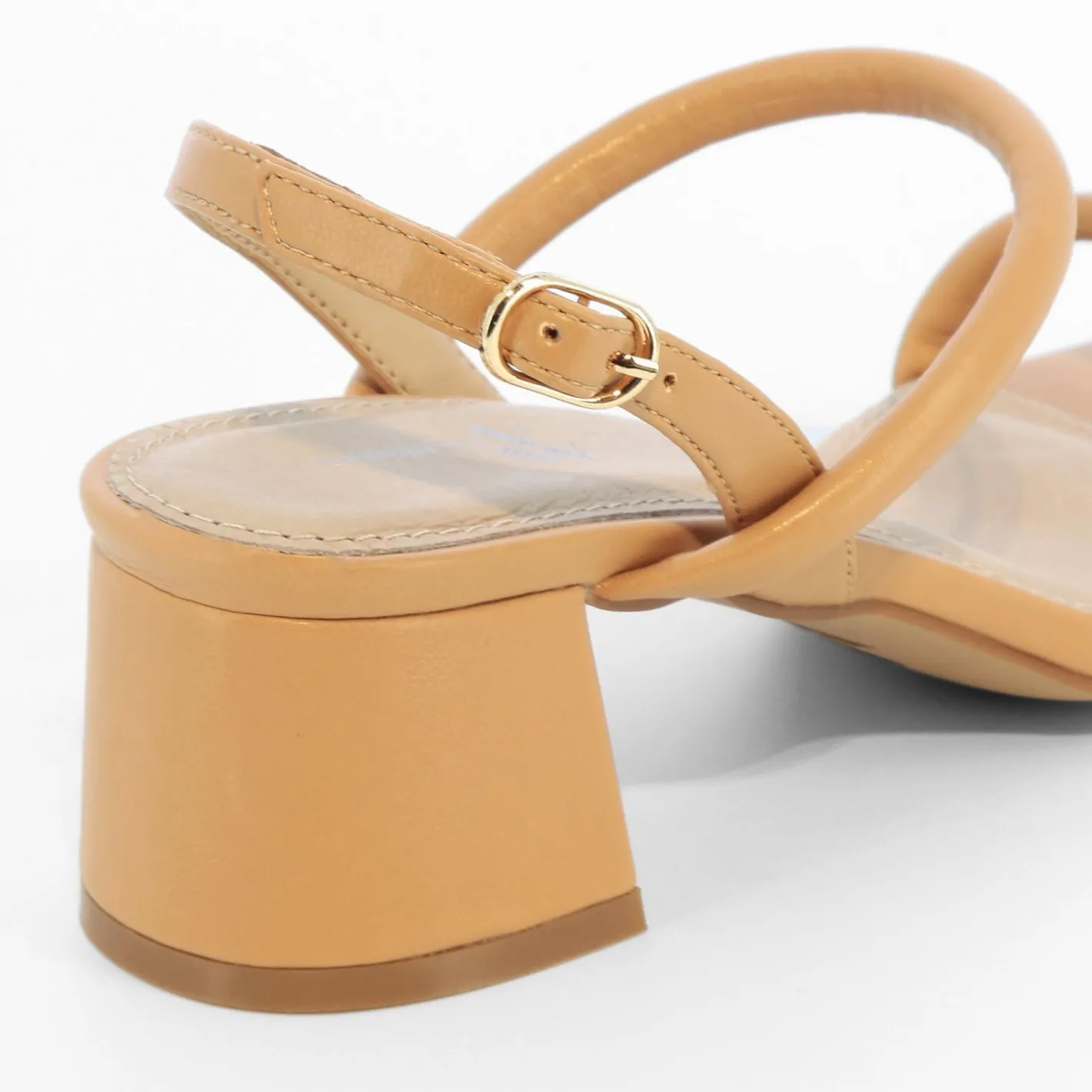 Vanessa Wu Sandales A Talon Minimalistes Oriane Caramel New