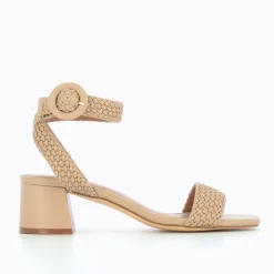 Vanessa Wu Sandales A Talon Tressees Emmeline Taupe Rose Sale