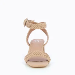 Vanessa Wu Sandales A Talon Tressees Emmeline Taupe Rose Sale