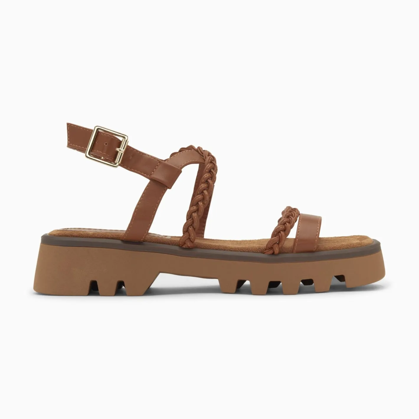 Vanessa Wu Sandales Bonnie Camel A Brides Tressees Et Plateforme Crantee Best