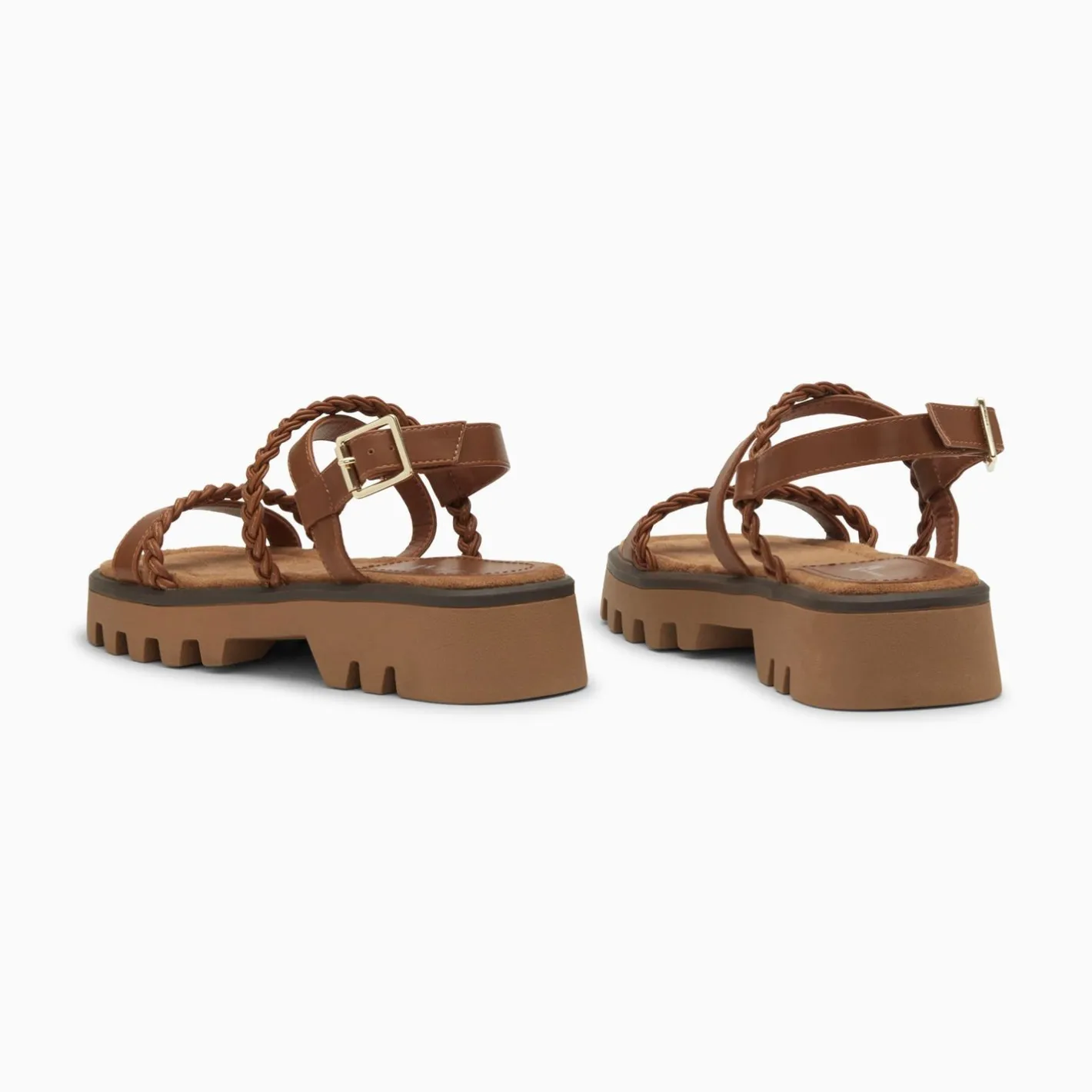 Vanessa Wu Sandales Bonnie Camel A Brides Tressees Et Plateforme Crantee Best