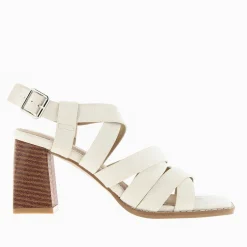 Vanessa Wu Sandales Carrie Beige Clair A Multibrides Croisees Et Talon Haut Clearance