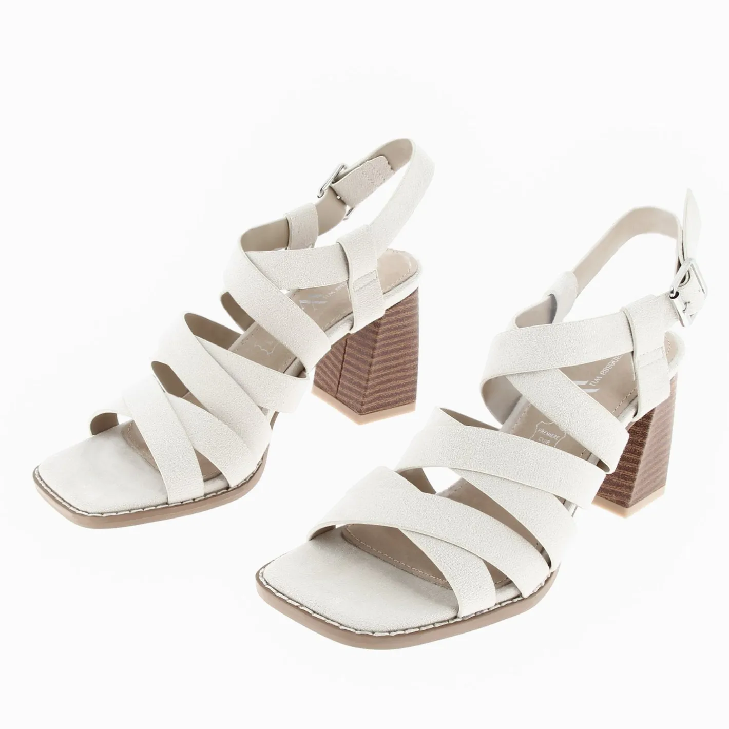 Vanessa Wu Sandales Carrie Beige Clair A Multibrides Croisees Et Talon Haut Clearance