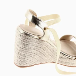Vanessa Wu Sandales Compensees Aya Or A Bride Texturee Sale