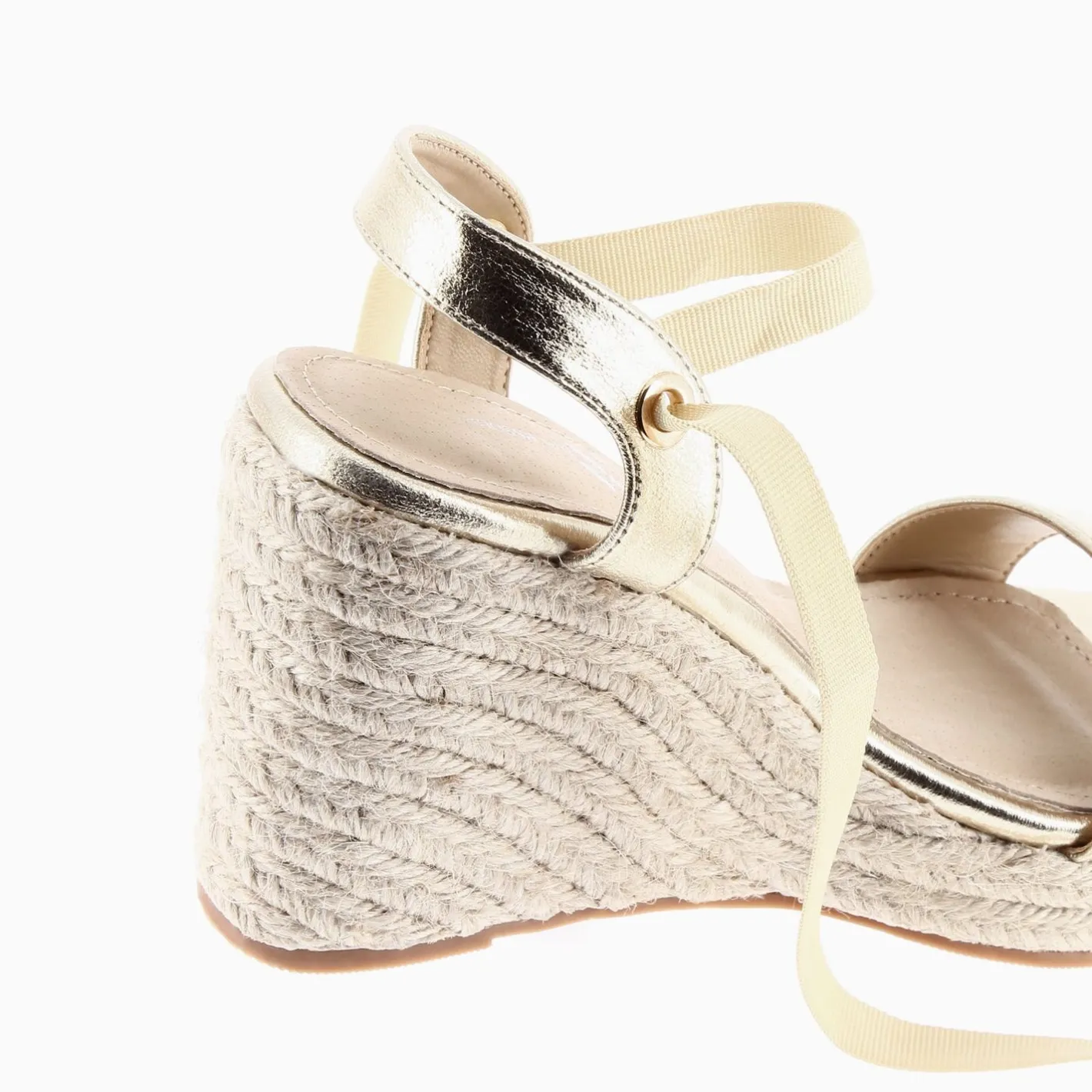 Vanessa Wu Sandales Compensees Aya Or A Bride Texturee Sale