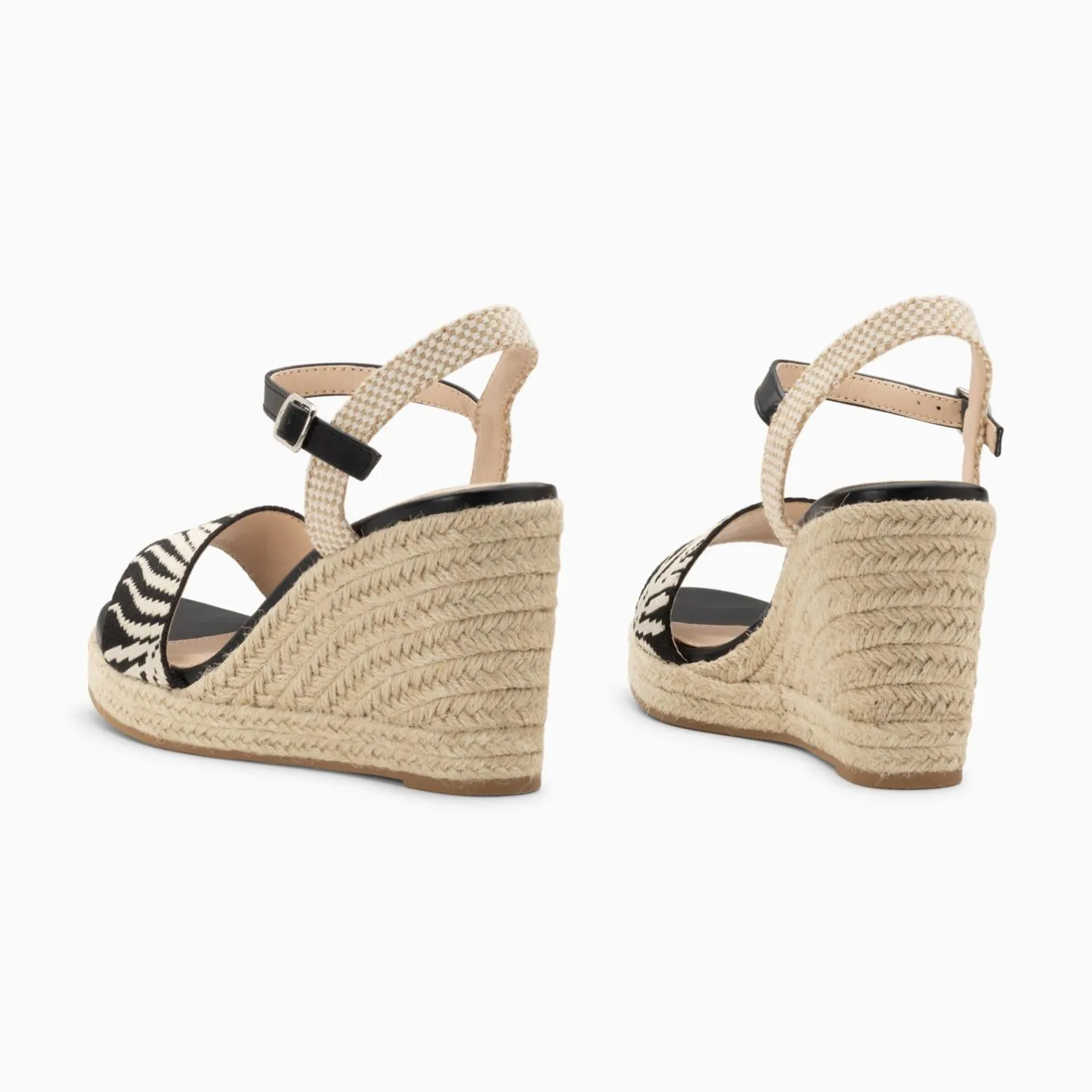 Vanessa Wu Sandales Compensees Honorine Noires En Tissu Jacquard Sale