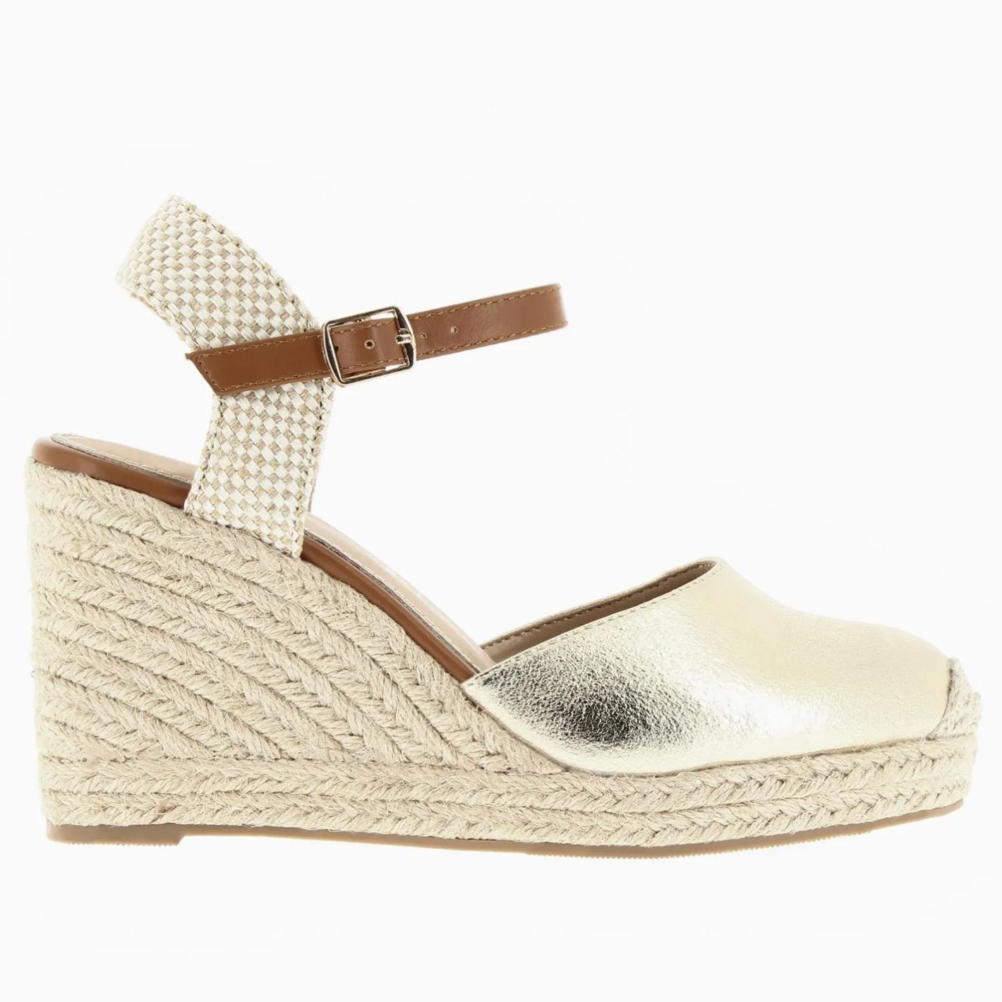 Vanessa Wu Sandales Compensees Lilou Or Texture Online