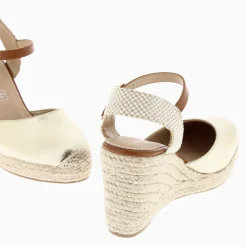 Vanessa Wu Sandales Compensees Lilou Or Texture Online