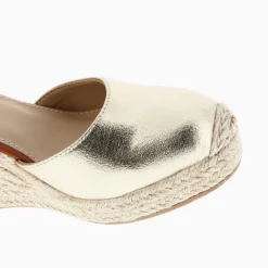 Vanessa Wu Sandales Compensees Lilou Or Texture Online