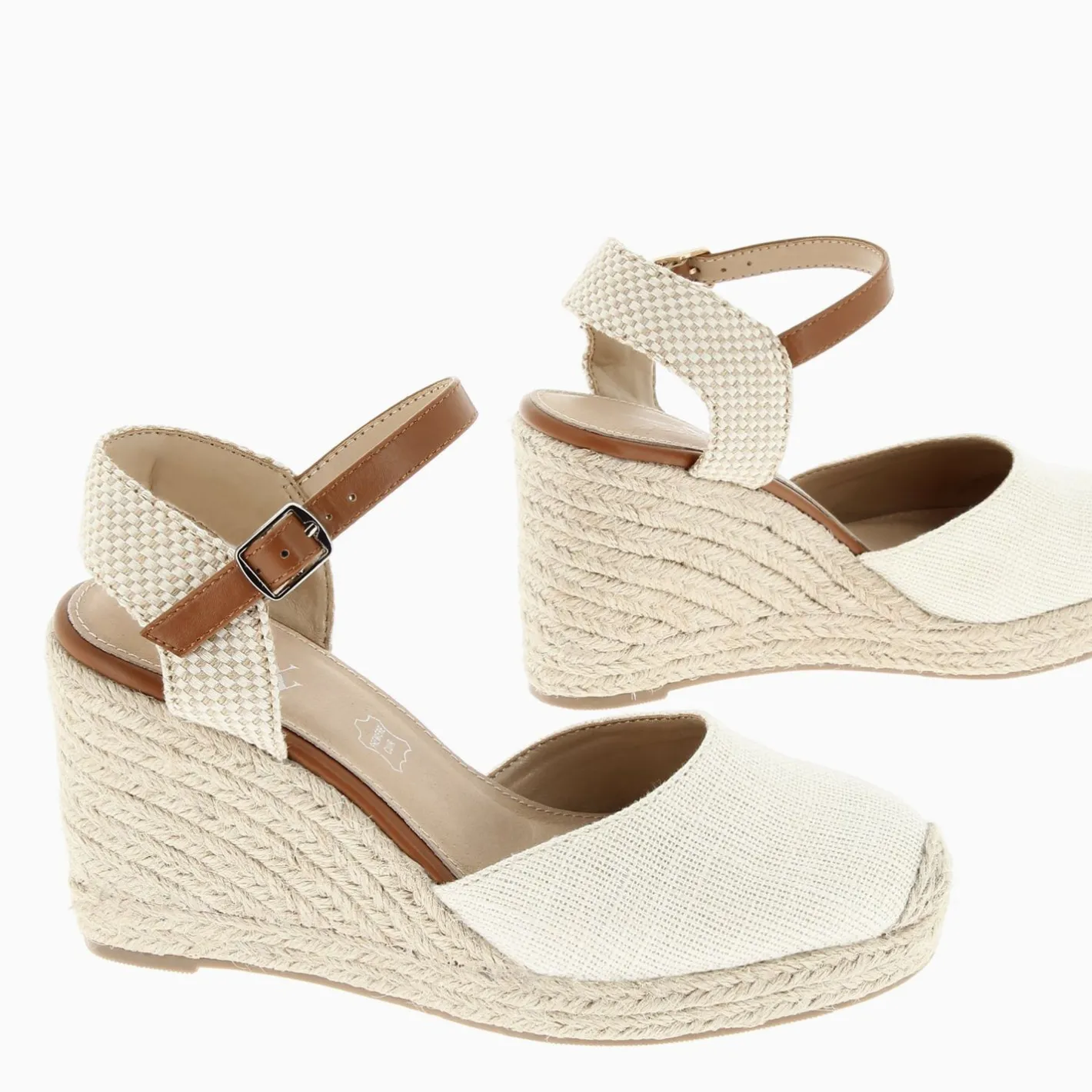 Vanessa Wu Sandales Compensees Lilou Beige Clair Effet Tisse Hot