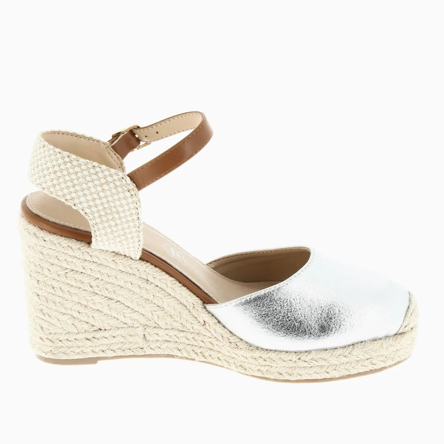 Vanessa Wu Sandales Compensees Lilou Argent Texture Clearance