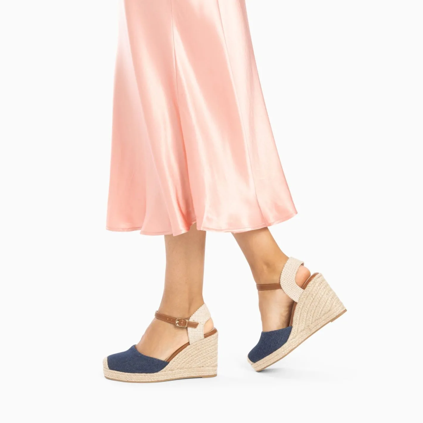 Vanessa Wu Sandales Compensees Mariana En Toile Denim Clearance