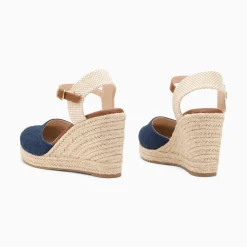 Vanessa Wu Sandales Compensees Mariana En Toile Denim Clearance