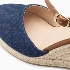Vanessa Wu Sandales Compensees Mariana En Toile Denim Clearance