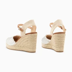 Vanessa Wu Sandales Compensees Nadine A Tressage Argent Outlet
