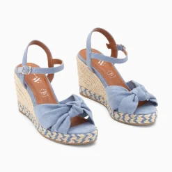 Vanessa Wu Sandales Compensees Nouees Celine Bleues Sale