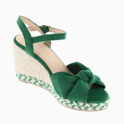 Vanessa Wu Sandales Compensees Nouees Zoella Vertes Clearance