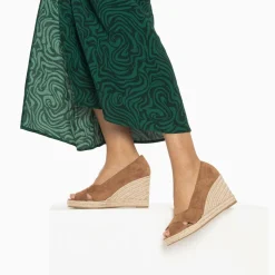 Vanessa Wu Sandales Compensees Peep-Toe Leonie Noisette New
