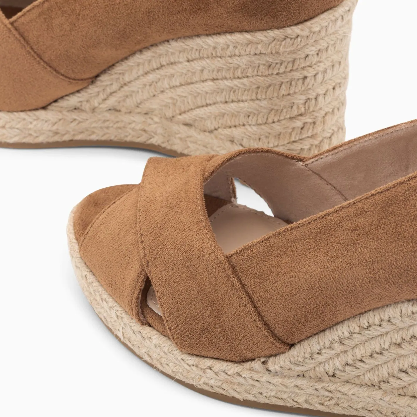 Vanessa Wu Sandales Compensees Peep-Toe Leonie Noisette New