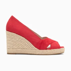 Vanessa Wu Sandales Compensees Peep-Toe Leonie Framboise Hot