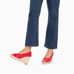 Vanessa Wu Sandales Compensees Peep-Toe Leonie Framboise Hot