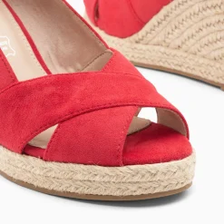 Vanessa Wu Sandales Compensees Peep-Toe Leonie Framboise Hot