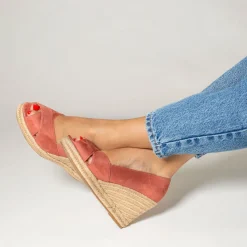 Vanessa Wu Sandales Compensees Peep-Toe Milena Brique Best