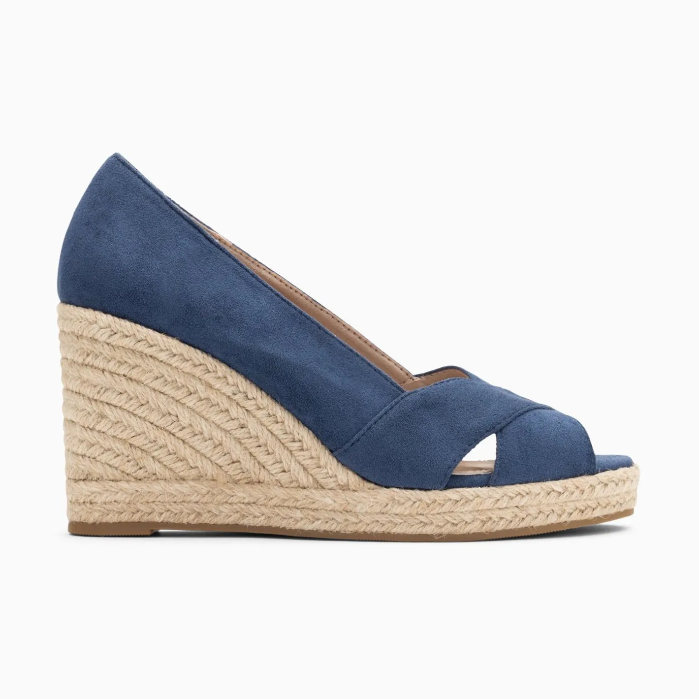 Vanessa Wu Sandales Compensees Peep-Toe Leonie Bleu Marine Hot